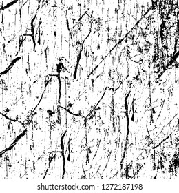 Vector grunge overlay texture. Black and white background. Abstract monochrome image includes a faded effect in dark tones