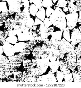 Vector grunge overlay texture. Black and white background. Abstract monochrome image includes a faded effect in dark tones