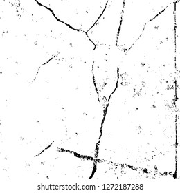 Vector grunge overlay texture. Black and white background. Abstract monochrome image includes a faded effect in dark tones
