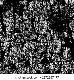 Vector grunge overlay texture. Black and white background. Abstract monochrome image includes a faded effect in dark tones
