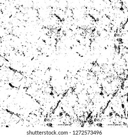 Vector grunge overlay texture. Black and white background. Abstract monochrome image includes a faded effect in dark tones