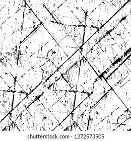 Vector grunge overlay texture. Black and white background. Abstract monochrome image includes a faded effect in dark tones