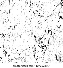 Vector grunge overlay texture. Black and white background. Abstract monochrome image includes a faded effect in dark tones