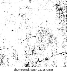 Vector grunge overlay texture. Black and white background. Abstract monochrome image includes a faded effect in dark tones