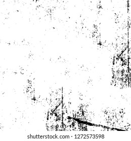 Vector grunge overlay texture. Black and white background. Abstract monochrome image includes a faded effect in dark tones