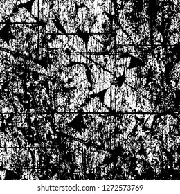 Vector grunge overlay texture. Black and white background. Abstract monochrome image includes a faded effect in dark tones