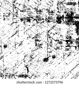 Vector grunge overlay texture. Black and white background. Abstract monochrome image includes a faded effect in dark tones