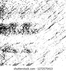 Vector grunge overlay texture. Black and white background. Abstract monochrome image includes a faded effect in dark tones