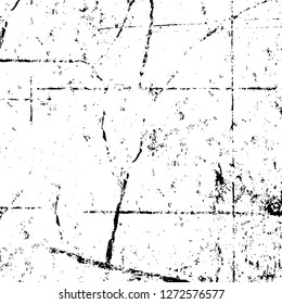 Vector grunge overlay texture. Black and white background. Abstract monochrome image includes a faded effect in dark tones