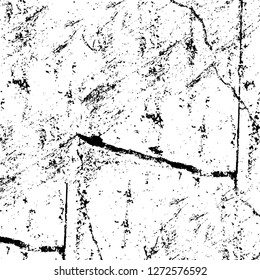 Vector grunge overlay texture. Black and white background. Abstract monochrome image includes a faded effect in dark tones