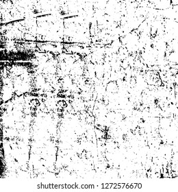 Vector grunge overlay texture. Black and white background. Abstract monochrome image includes a faded effect in dark tones