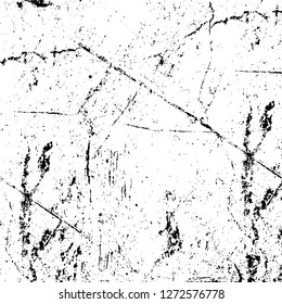 Vector grunge overlay texture. Black and white background. Abstract monochrome image includes a faded effect in dark tones
