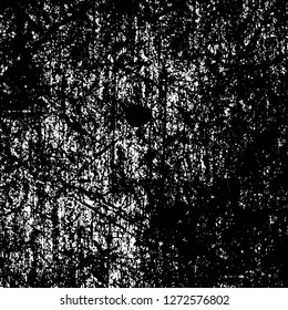Vector grunge overlay texture. Black and white background. Abstract monochrome image includes a faded effect in dark tones