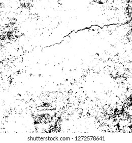 Vector grunge overlay texture. Black and white background. Abstract monochrome image includes a faded effect in dark tones