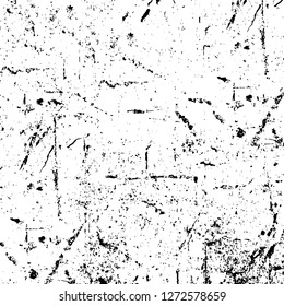 Vector grunge overlay texture. Black and white background. Abstract monochrome image includes a faded effect in dark tones