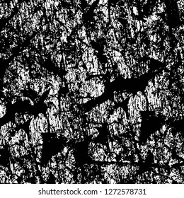 Vector grunge overlay texture. Black and white background. Abstract monochrome image includes a faded effect in dark tones