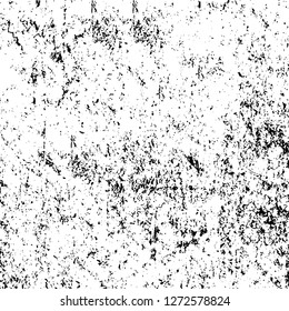 Vector grunge overlay texture. Black and white background. Abstract monochrome image includes a faded effect in dark tones