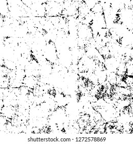 Vector grunge overlay texture. Black and white background. Abstract monochrome image includes a faded effect in dark tones