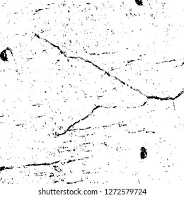 Vector grunge overlay texture. Black and white background. Abstract monochrome image includes a faded effect in dark tones