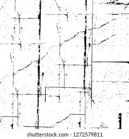 Vector grunge overlay texture. Black and white background. Abstract monochrome image includes a faded effect in dark tones