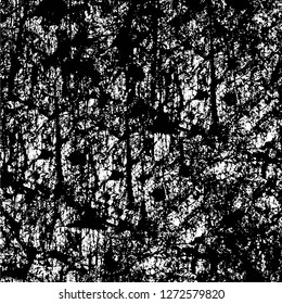 Vector grunge overlay texture. Black and white background. Abstract monochrome image includes a faded effect in dark tones