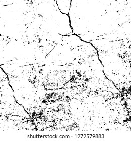 Vector grunge overlay texture. Black and white background. Abstract monochrome image includes a faded effect in dark tones