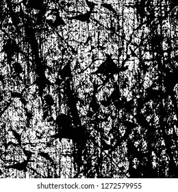 Vector grunge overlay texture. Black and white background. Abstract monochrome image includes a faded effect in dark tones