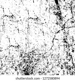 Vector grunge overlay texture. Black and white background. Abstract monochrome image includes a faded effect in dark tones