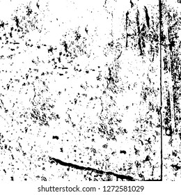 Vector grunge overlay texture. Black and white background. Abstract monochrome image includes a faded effect in dark tones
