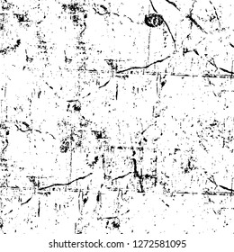 Vector grunge overlay texture. Black and white background. Abstract monochrome image includes a faded effect in dark tones