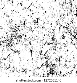 Vector grunge overlay texture. Black and white background. Abstract monochrome image includes a faded effect in dark tones