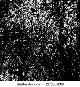 Vector grunge overlay texture. Black and white background. Abstract monochrome image includes a faded effect in dark tones