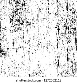 Vector grunge overlay texture. Black and white background. Abstract monochrome image includes a faded effect in dark tones