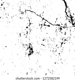 Vector grunge overlay texture. Black and white background. Abstract monochrome image includes a faded effect in dark tones