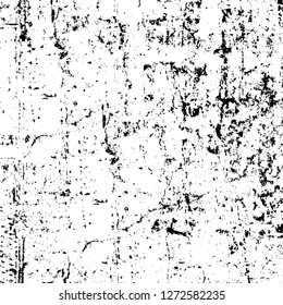 Vector grunge overlay texture. Black and white background. Abstract monochrome image includes a faded effect in dark tones