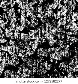 Vector grunge overlay texture. Black and white background. Abstract monochrome image includes a faded effect in dark tones