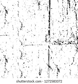 Vector grunge overlay texture. Black and white background. Abstract monochrome image includes a faded effect in dark tones