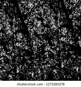 Vector grunge overlay texture. Black and white background. Abstract monochrome image includes a faded effect in dark tones