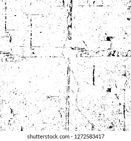 Vector grunge overlay texture. Black and white background. Abstract monochrome image includes a faded effect in dark tones