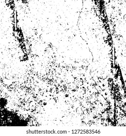 Vector grunge overlay texture. Black and white background. Abstract monochrome image includes a faded effect in dark tones