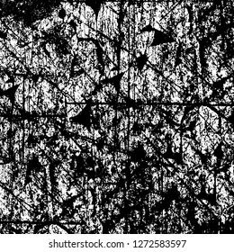 Vector grunge overlay texture. Black and white background. Abstract monochrome image includes a faded effect in dark tones