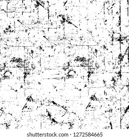 Vector grunge overlay texture. Black and white background. Abstract monochrome image includes a faded effect in dark tones