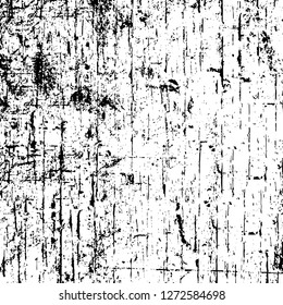 Vector grunge overlay texture. Black and white background. Abstract monochrome image includes a faded effect in dark tones