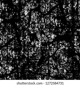 Vector grunge overlay texture. Black and white background. Abstract monochrome image includes a faded effect in dark tones