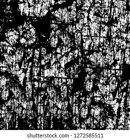 Vector grunge overlay texture. Black and white background. Abstract monochrome image includes a faded effect in dark tones