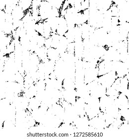 Vector grunge overlay texture. Black and white background. Abstract monochrome image includes a faded effect in dark tones
