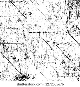 Vector grunge overlay texture. Black and white background. Abstract monochrome image includes a faded effect in dark tones
