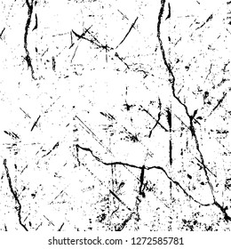 Vector grunge overlay texture. Black and white background. Abstract monochrome image includes a faded effect in dark tones