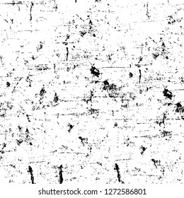 Vector grunge overlay texture. Black and white background. Abstract monochrome image includes a faded effect in dark tones