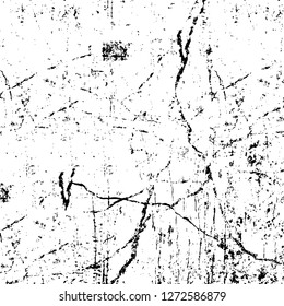 Vector grunge overlay texture. Black and white background. Abstract monochrome image includes a faded effect in dark tones